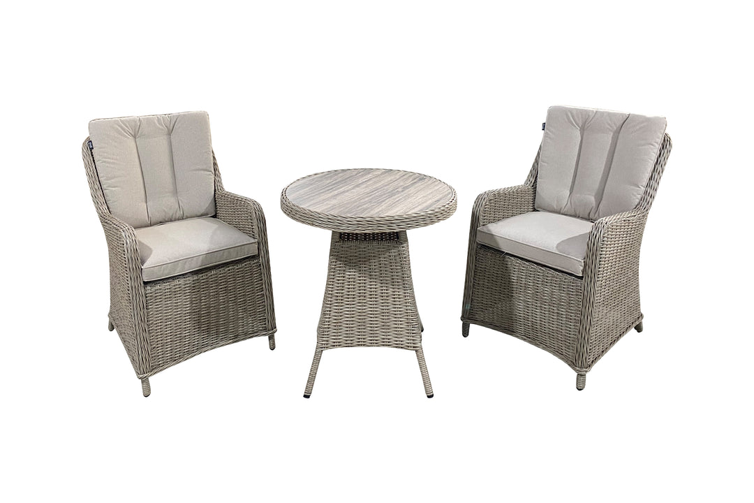 California 2 Seater Round Bistro Coffee Set - Light Oak
