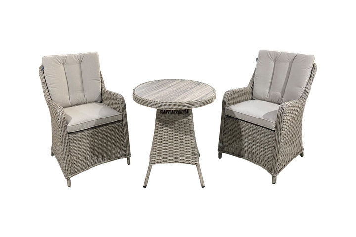 California 2 Seater Round Bistro Coffee Set - Light Oak