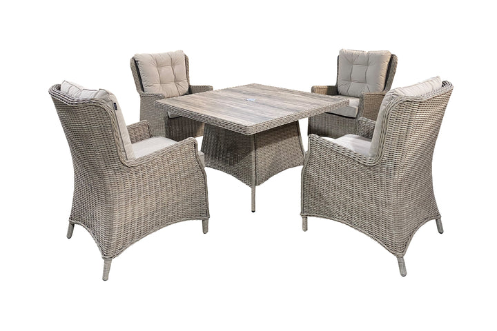 Savannah 4 Seater Square Dining Set - Light Oak