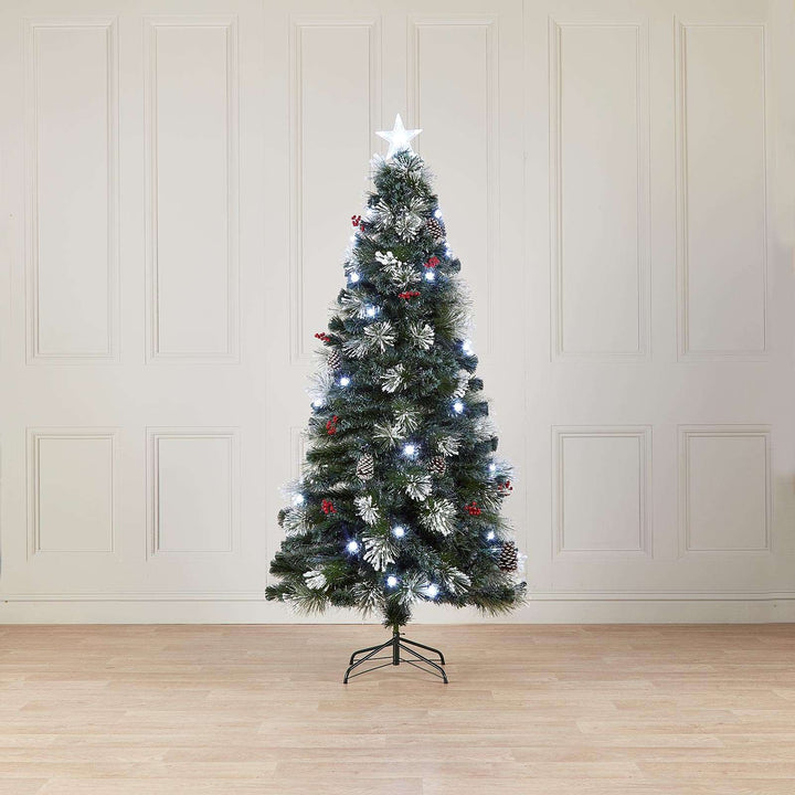 Fibre Optic Deluxe Forest Pine Artificial Christmas Tree with Pinecones & Berries