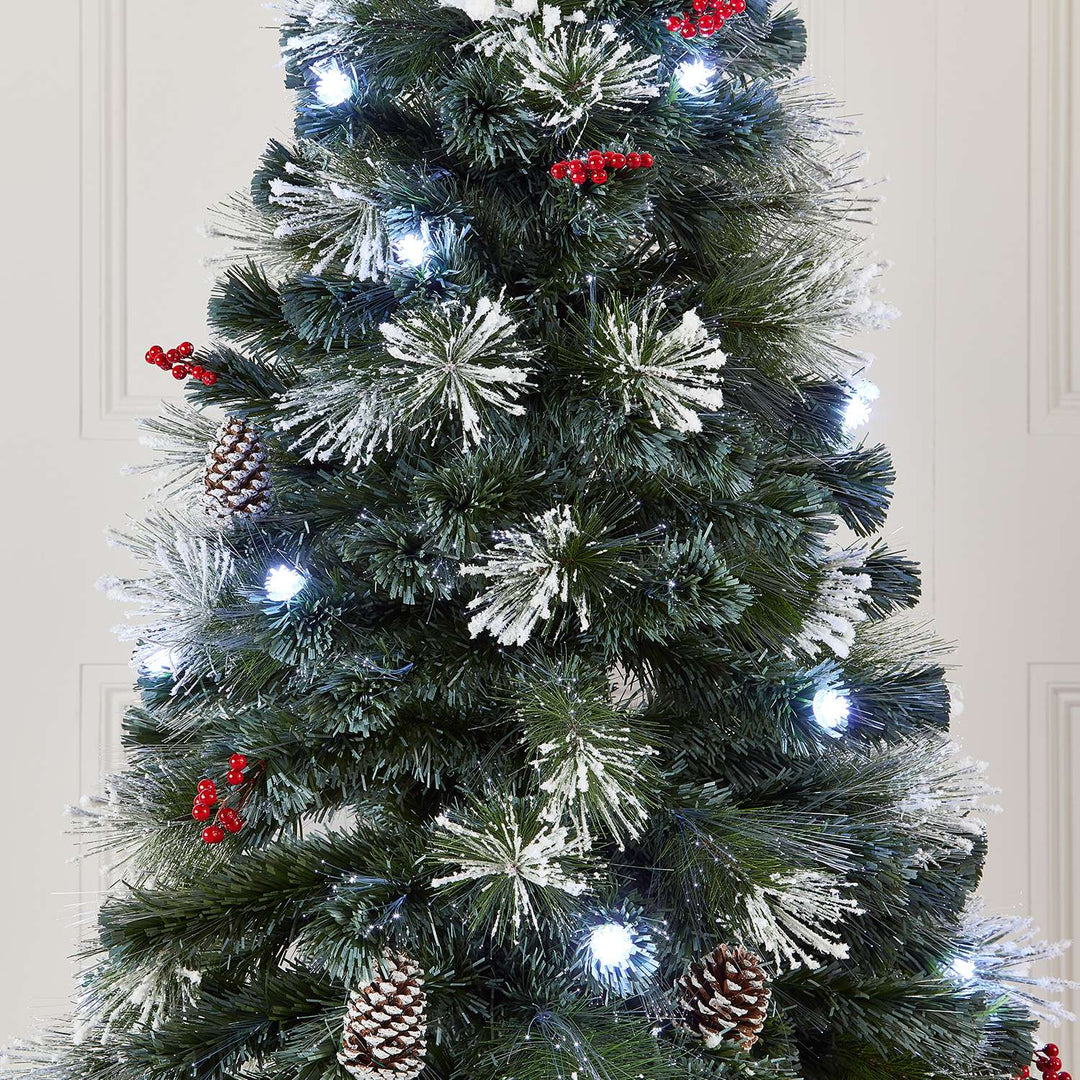 Fibre Optic Deluxe Forest Pine Artificial Christmas Tree with Pinecones & Berries