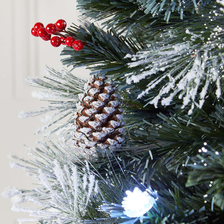 Fibre Optic Deluxe Forest Pine Artificial Christmas Tree with Pinecones & Berries