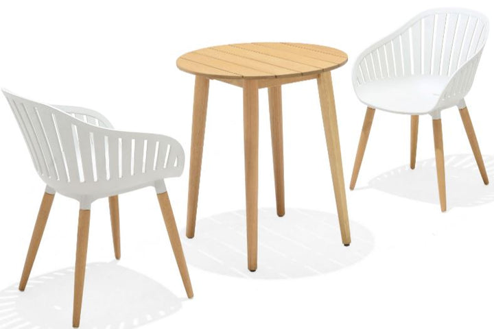 Lifestyle Garden Nassau Bistro 2 Seater 66cm Round Set - White
