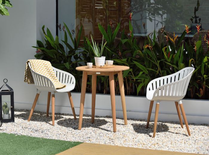 Lifestyle Garden Nassau Bistro 2 Seater 66cm Round Set - White