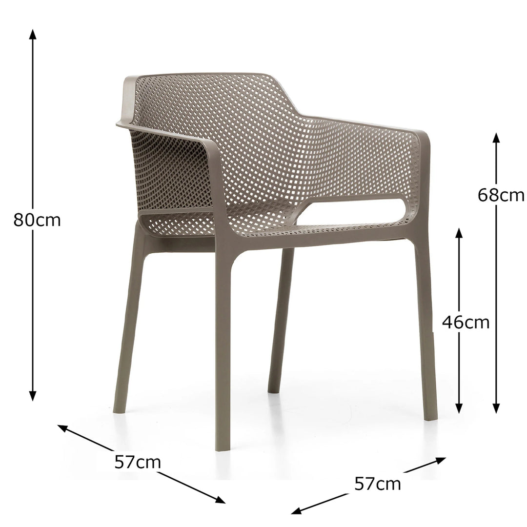 Clip 4 Seat Dining Set with Net Chairs - Turtle Dove