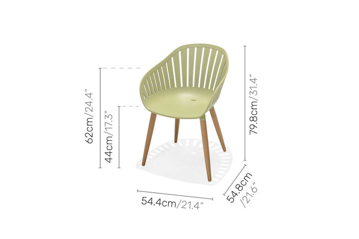Lifestyle Garden Nassau Carver Chairs x2 - Green