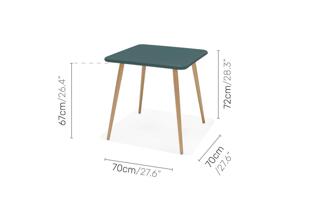 Lifestyle Garden Nassau Bistro 2 Seater 70cm Square Set - Bottle Green