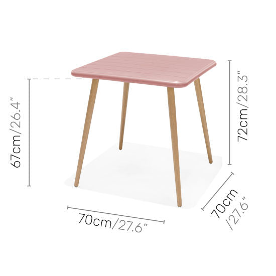 Lifestyle Garden Onyx-Nassau Bistro 2 Seater 70cm Square Set - Pink