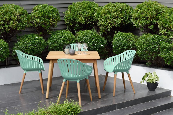 Lifestyle Garden Nassau 4 Seat Square Dining Set - Mint Green