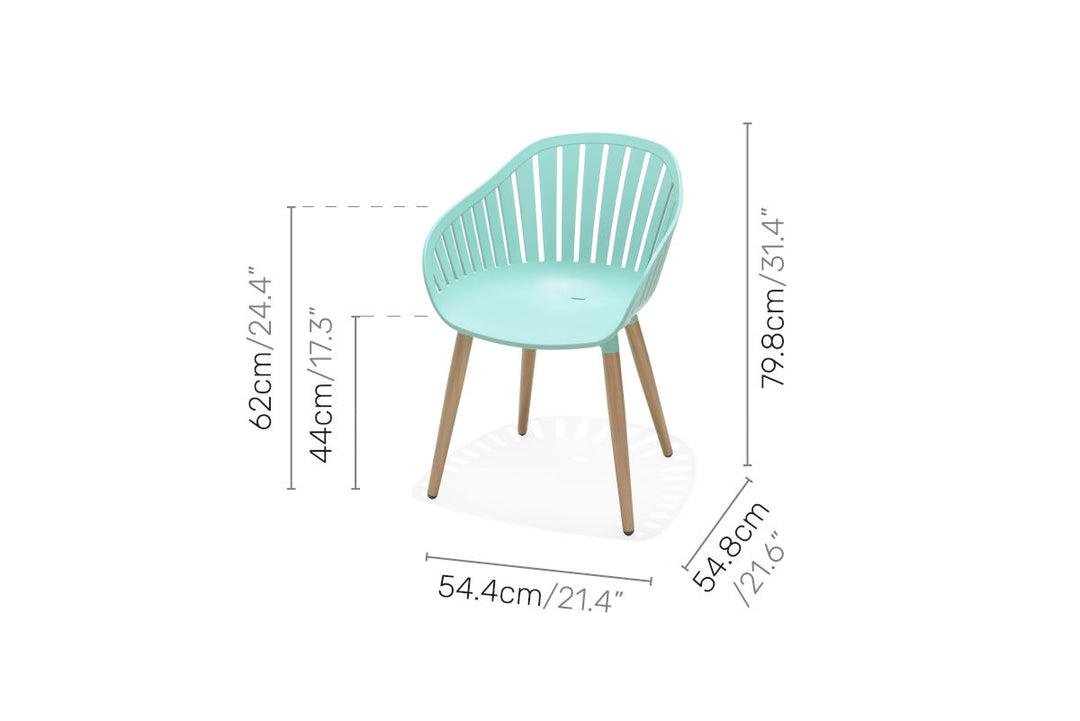 Lifestyle Garden Nassau 4 Seat Square Dining Set - Mint Green