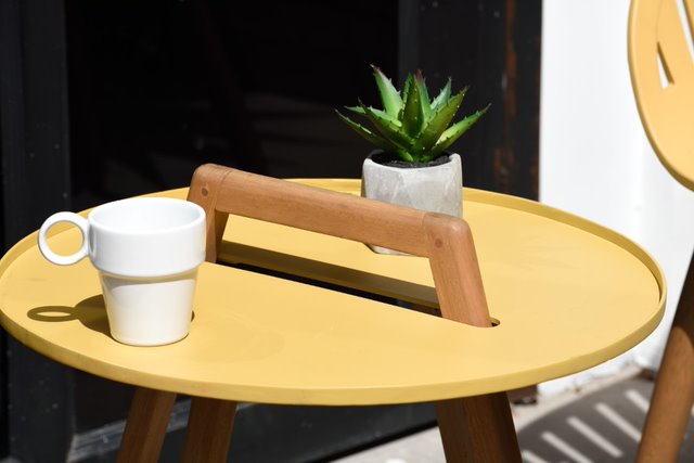 Nassau 2 Seater Round Coffee Set - Yellow by Lifestyle Garden
