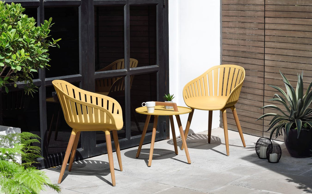 Lifestyle Garden Nassau 2 Seater Round Coffee Set - Yellow
