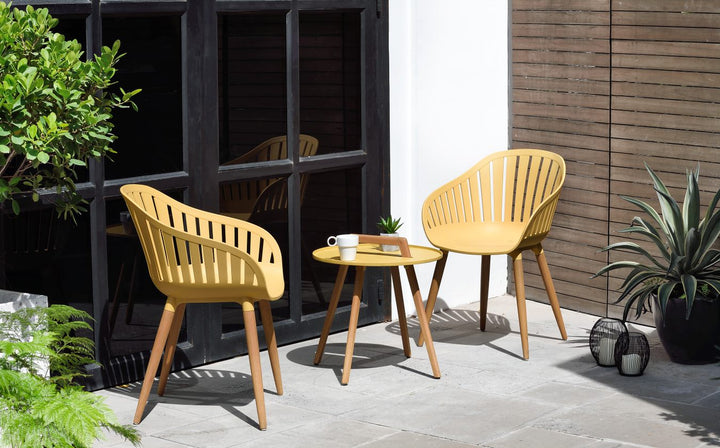 Lifestyle Garden Nassau 2 Seater Round Coffee Set - Yellow