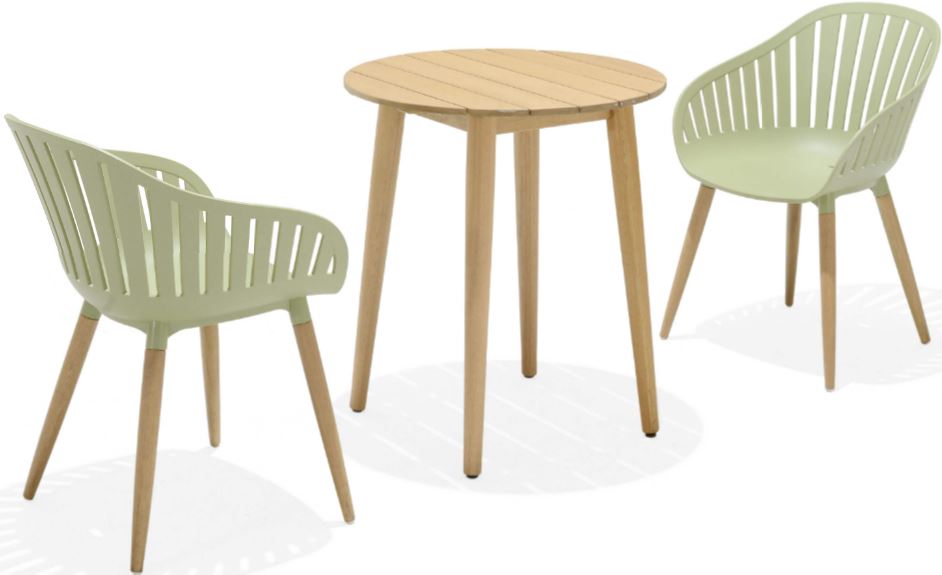 Lifestyle Garden Nassau Bistro 2 Seater 66cm Round Set - Green