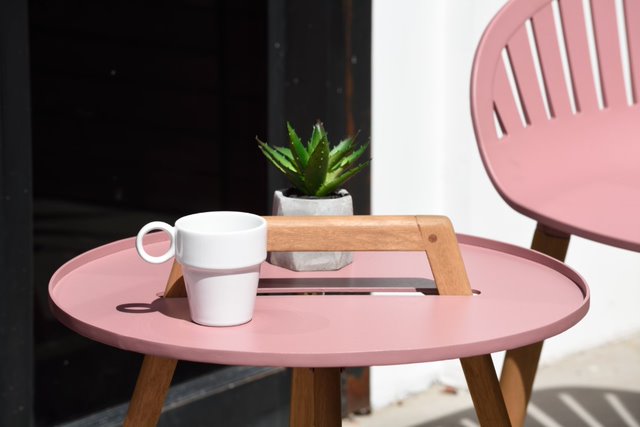 Nassau 2 Seater Round Coffee Set - Pink by Lifestyle Garden