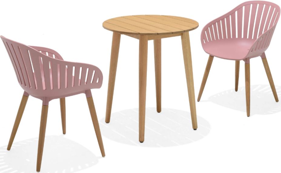 Lifestyle Garden Nassau Bistro 2 Seater 66cm Round Set - Pink