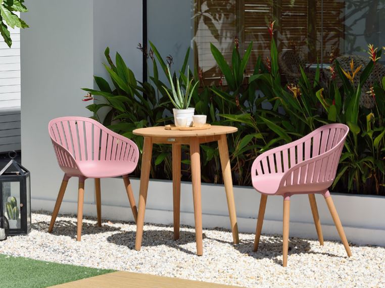 Lifestyle Garden Nassau Bistro 2 Seater 66cm Round Set - Pink