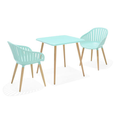 Lifestyle Garden Nassau Bistro 2 Seater 70cm Square Set - Mint Green