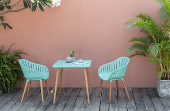 Lifestyle Garden Nassau Bistro 2 Seater 70cm Square Set - Mint Green