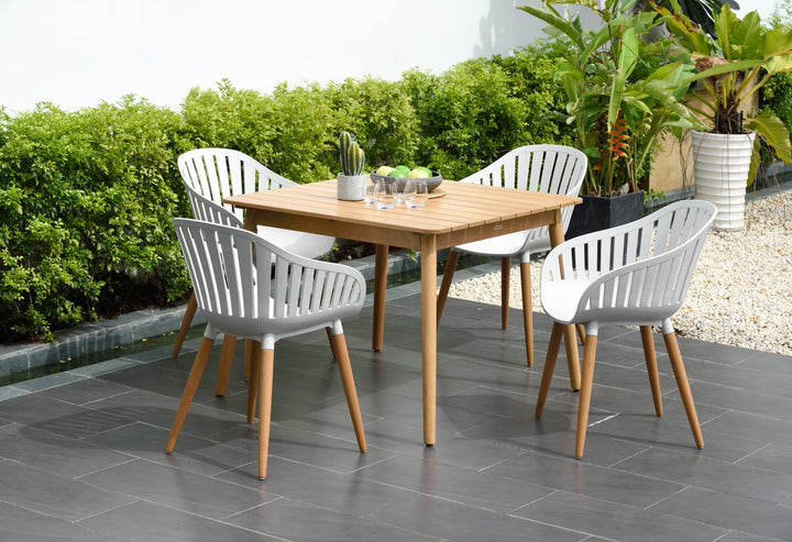 Lifestyle Garden Nassau 4 Seat Square Dining Set - White