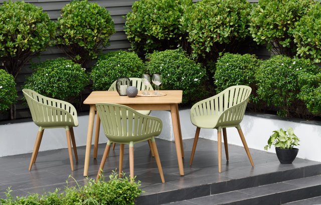 Lifestyle Garden Nassau 4 Seat Square Dining Set - Green