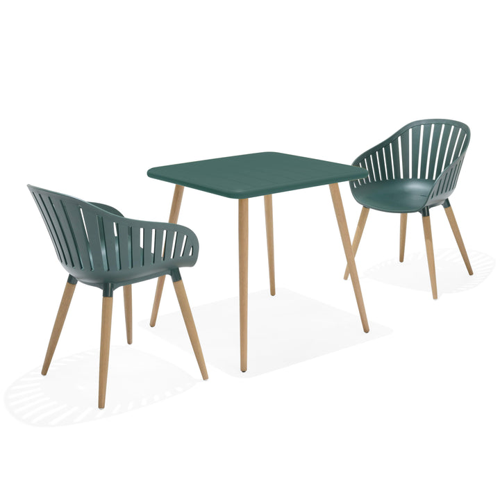 Lifestyle Garden Nassau Bistro 2 Seater 70cm Square Set - Bottle Green