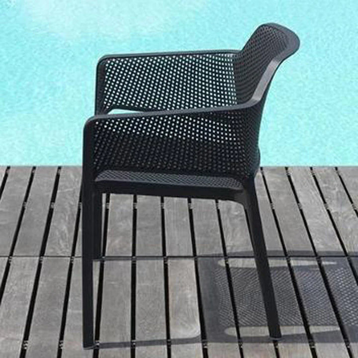 Rio Extendable 10 Seater Dining Set with Net Chairs - Anthracite