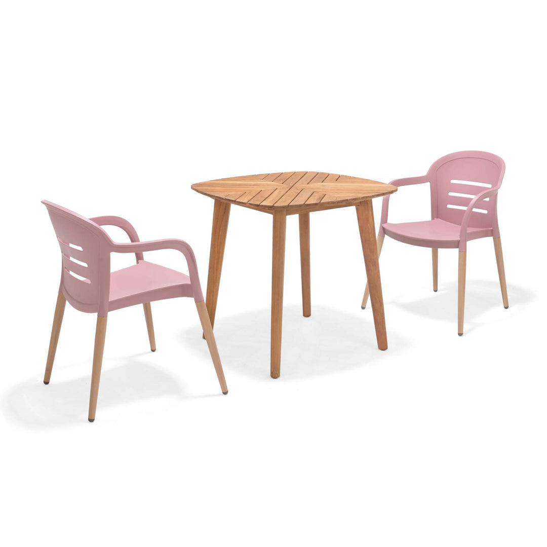Lifestyle Garden Onyx 80cm Bistro Set – Social Plastic® Peony Pink