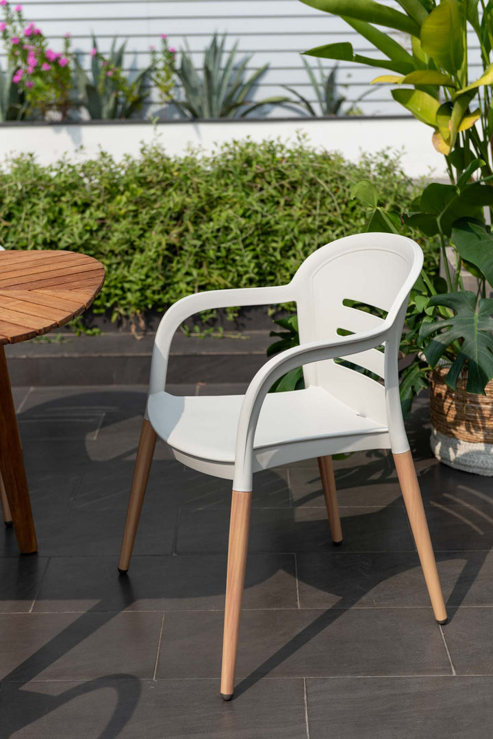Lifestyle Garden Onyx 6-seater 190x90cm Rect Garden Dining Set – Social Plastic® Coral Sand
