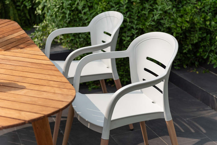 Lifestyle Garden Onyx 6-seater 190x90cm Rect Garden Dining Set – Social Plastic® Coral Sand