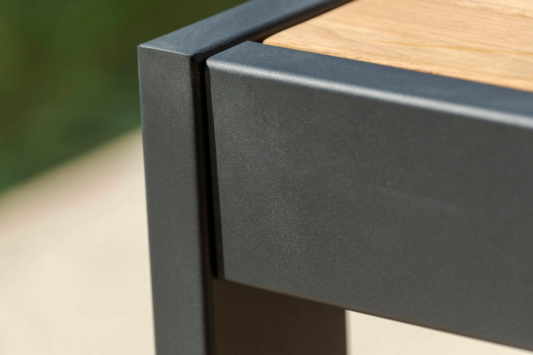 Palau Black Aluminium / Teak Square Sofa Table 103x103cm