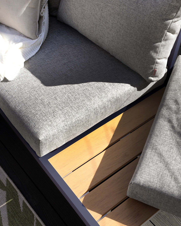 Palermo Grey Right Hand Corner Outdoor Dining Bench