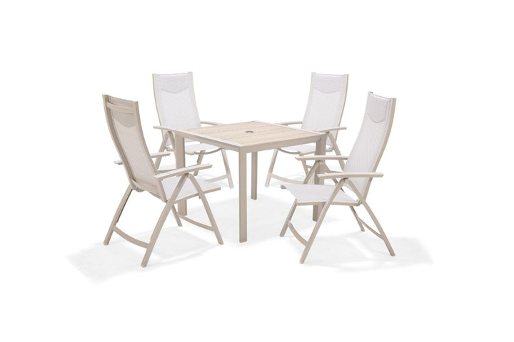 Lifestyle Garden Urbanite Light Deluxe High Back Reclining 4 Seat Dining Set