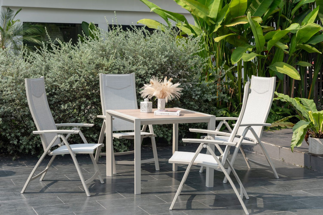 Lifestyle Garden Urbanite Light Deluxe High Back Reclining 4 Seat Dining Set