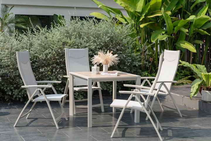 Lifestyle Garden Urbanite Light Deluxe High Back Reclining 4 Seat Dining Set