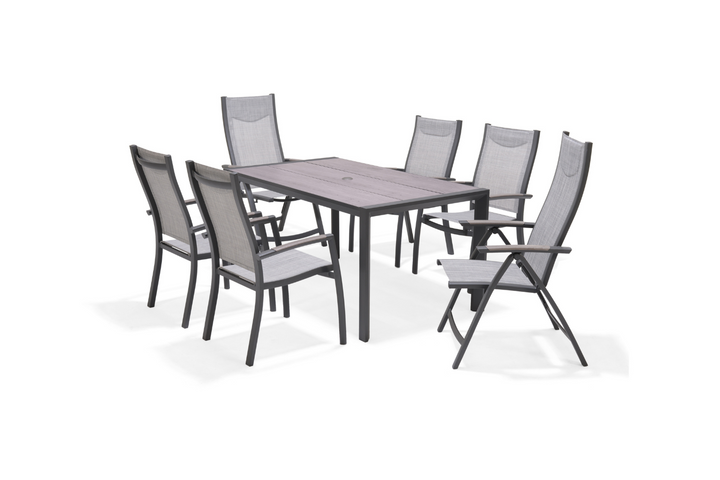 Lifestyle Garden Urbanite Dark Deluxe High Back 6 Seat Mixed Dining Set