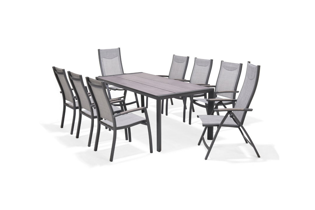 Lifestyle Garden Urbanite Dark Deluxe High Back 8 Seat Mixed Dining Set