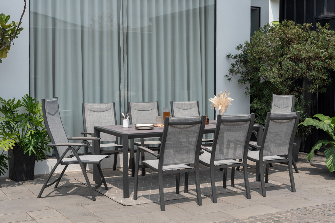 Lifestyle Garden Urbanite Dark Deluxe High Back 8 Seat Mixed Dining Set