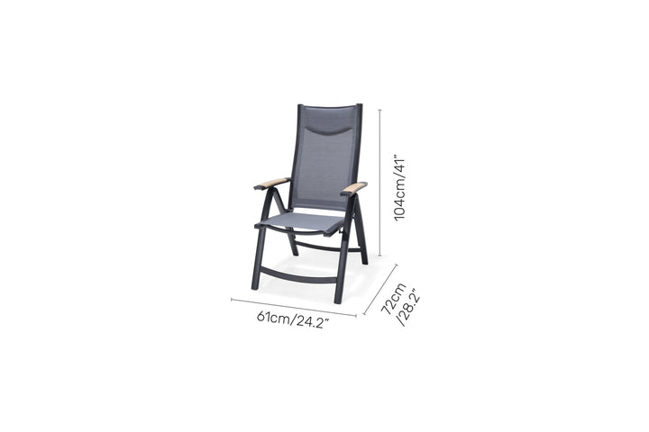 Lifestyle Garden Panama Dark 6 Seat Large Reclining Dining Set
