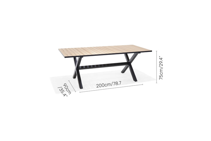 Lifestyle Garden Panama Dark 6 Seat Large Reclining Dining Set