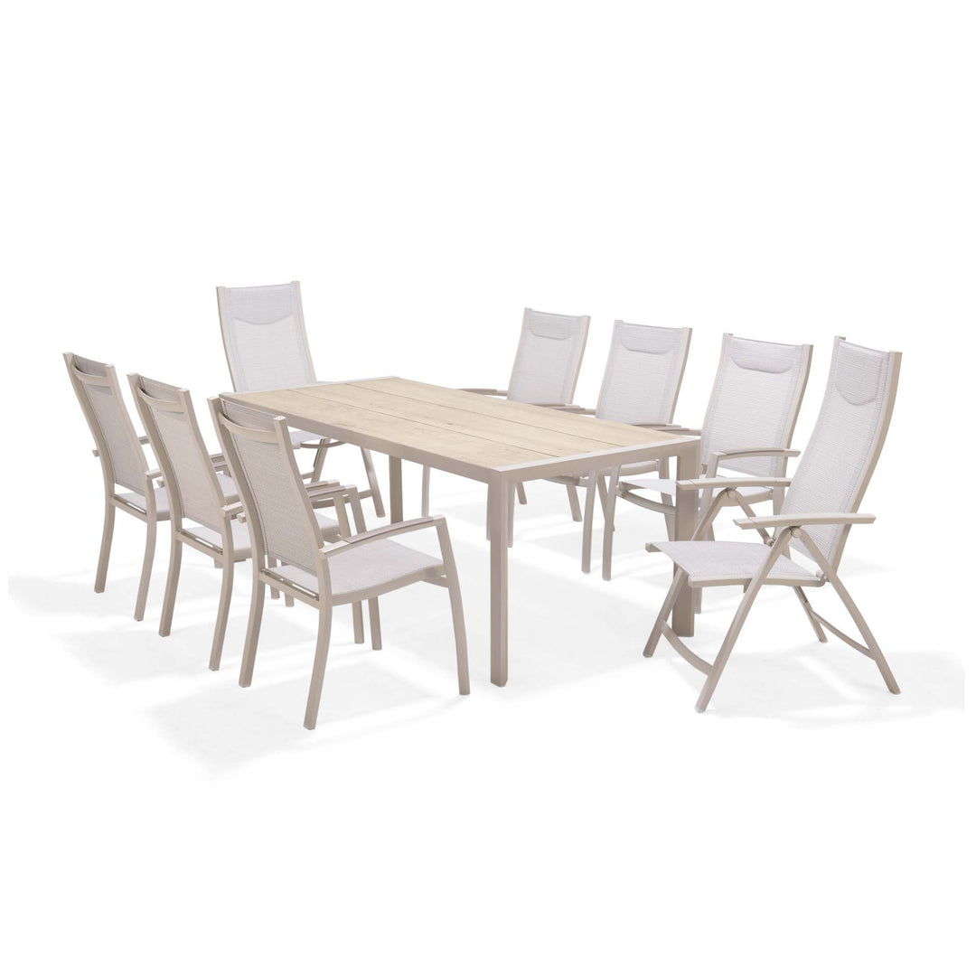 Lifestyle Garden Urbanite Light Deluxe High Back 8 Seat Mixed Dining Set