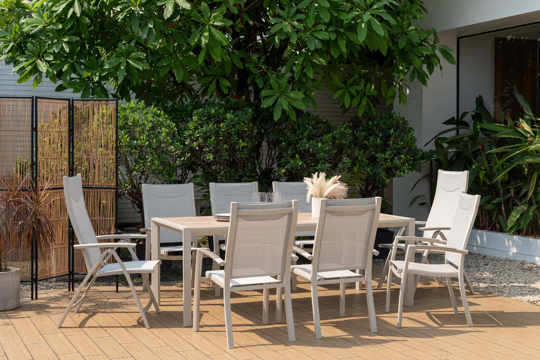 Lifestyle Garden Urbanite Light Deluxe High Back 8 Seat Mixed Dining Set