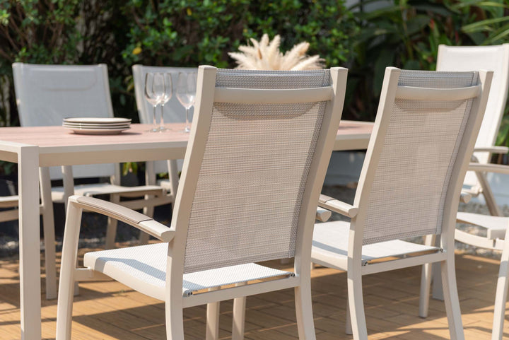 Lifestyle Garden Urbanite Light Deluxe High Back 8 Seat Mixed Dining Set