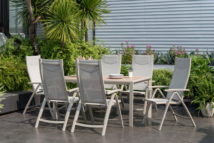 Lifestyle Garden Urbanite Light Deluxe High Back Reclining 6 Seat Dining Set