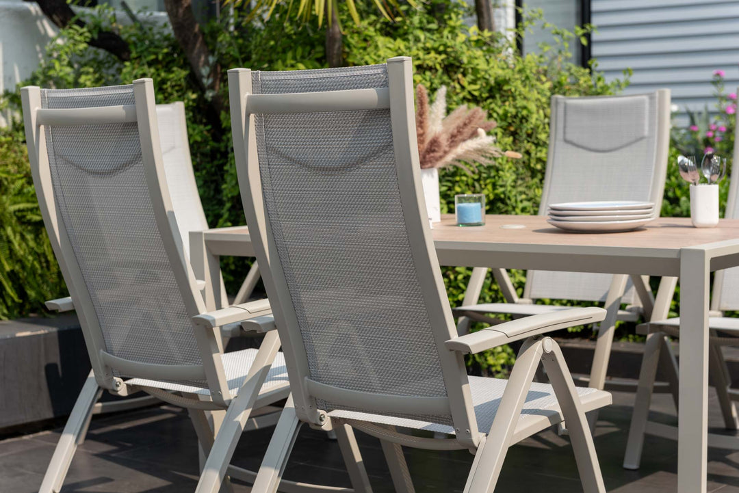 Lifestyle Garden Urbanite Light Deluxe High Back Reclining 6 Seat Dining Set