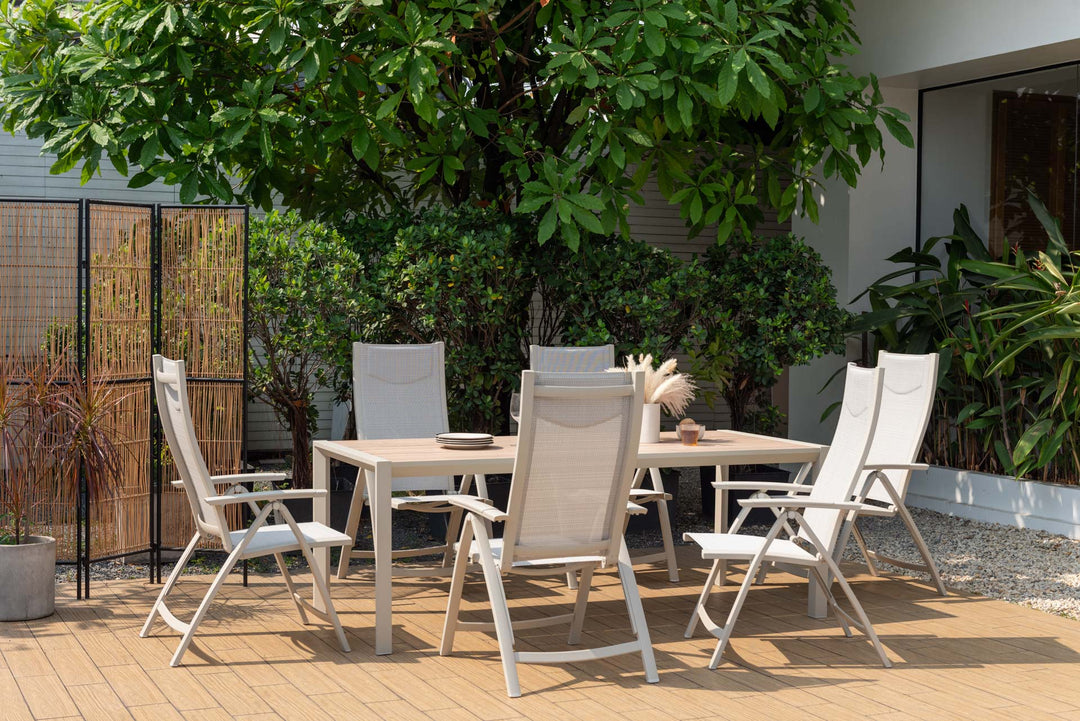 Lifestyle Garden Urbanite Light Deluxe High Back Reclining 6 Seat Dining Set