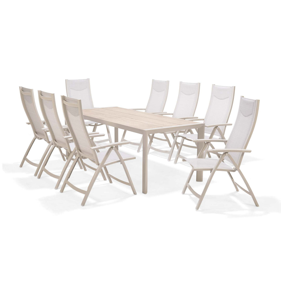 Lifestyle Garden Urbanite Light Deluxe High Back Reclining 8 Seat Dining Set