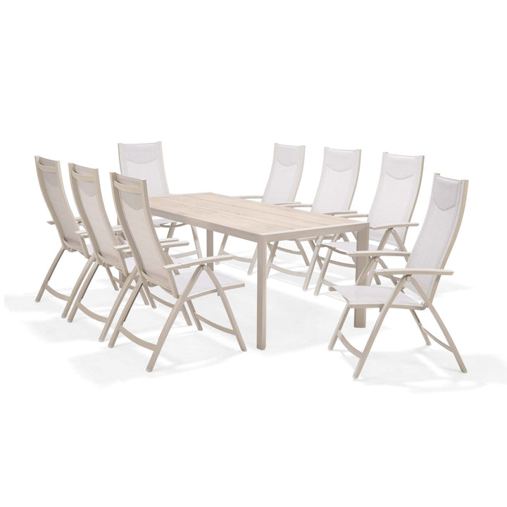 Lifestyle Garden Urbanite Light Deluxe High Back Reclining 8 Seat Dining Set