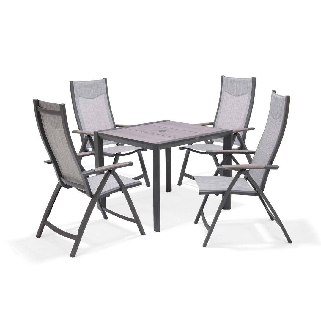 Lifestyle Garden Urbanite Dark Deluxe High Back Reclining 4 Seat Dining Set