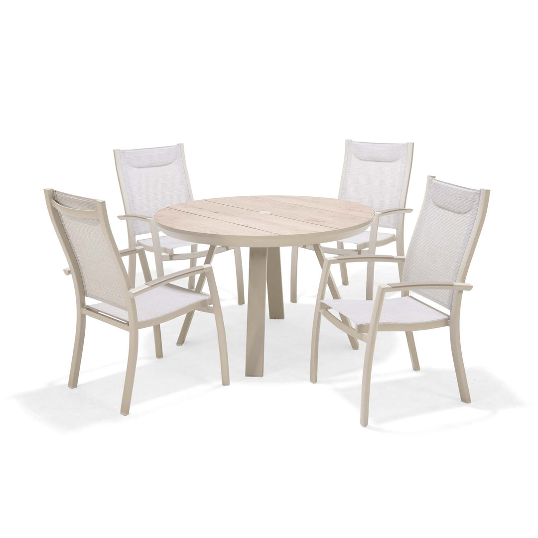 Lifestyle Garden Urbanite Light Deluxe High Back 4 Seat Round Dining Set
